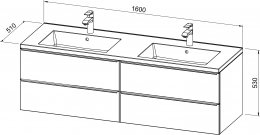 Base mobile GRANDE 160 con doppio lavabo