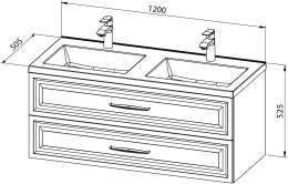 Base mobile VINTAGE 120 con doppio lavabo